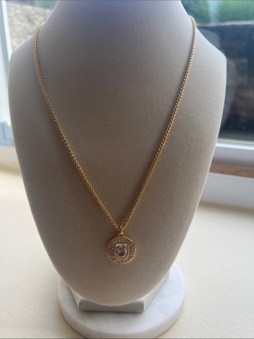 Bp gold -Tone Crystal Halo Pendant Necklace - Women Jewelry